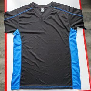 Azur Cool athletic shirt short sleeve V-neck black and blue men's size XL
